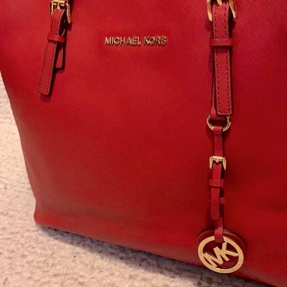 Michael Kors MK Jet Set Saffiano Tote Shoulder Bag Purse and Wallet Set - Picture 3 of 13